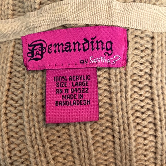 Long Sleeve Golden Beige Sweater by Demanding for Say What? - Picture 6 of 6